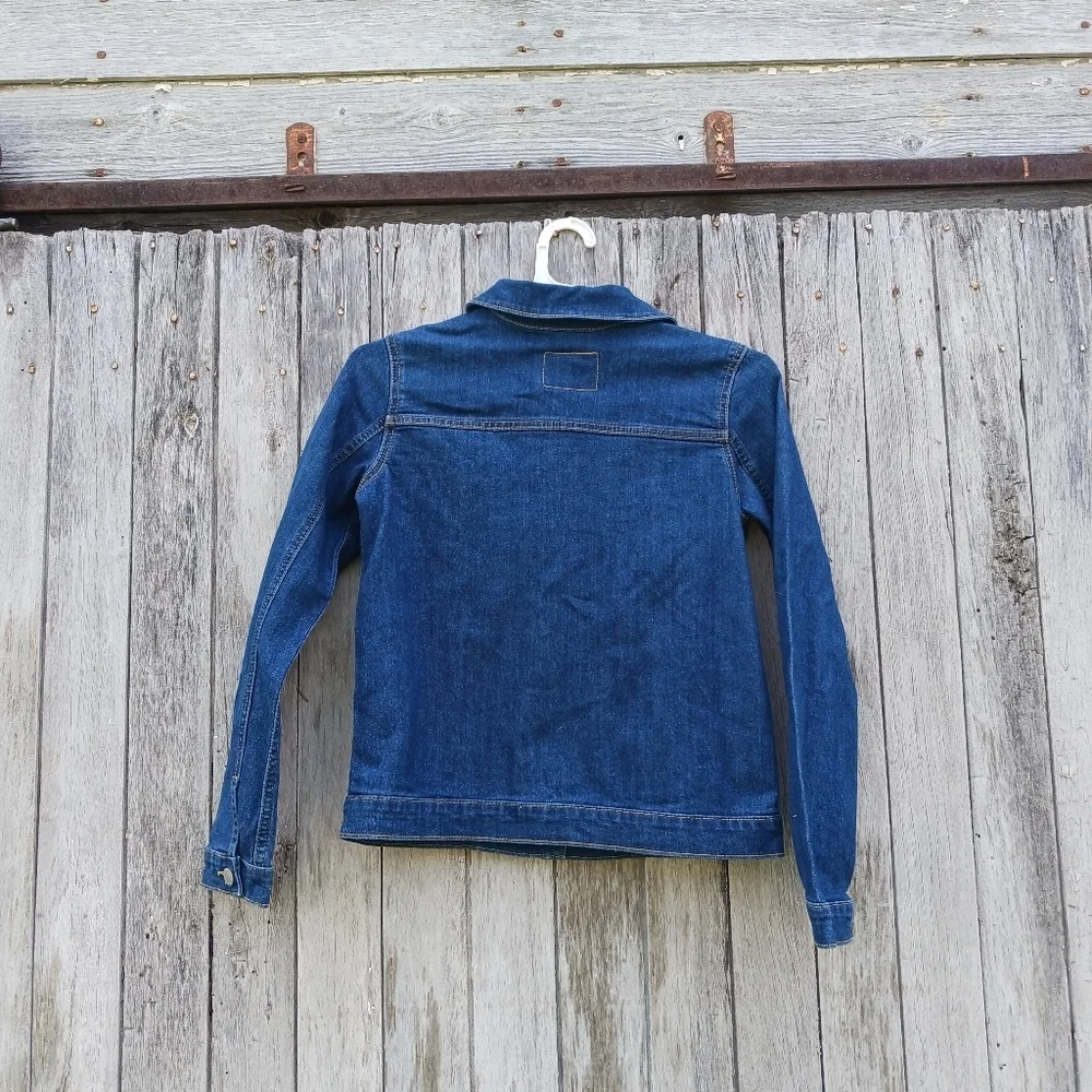 Levi's‎ Denim Jean Jacket Size XL (14-16) Kids Girls Dark Wash Stretch